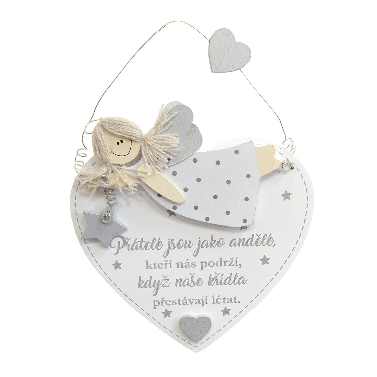 E-shop Indecor Srdce drevo ,,Přátelé jsou...,, 14 x 16 cm