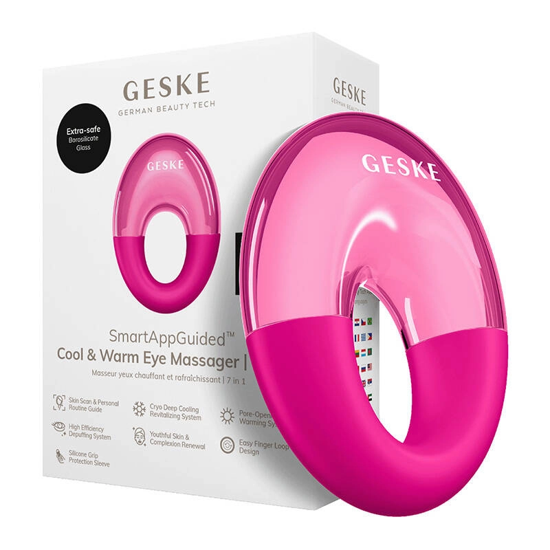 Geske očný masážny prístroj Cool & Warm 7 v 1 (magenta)