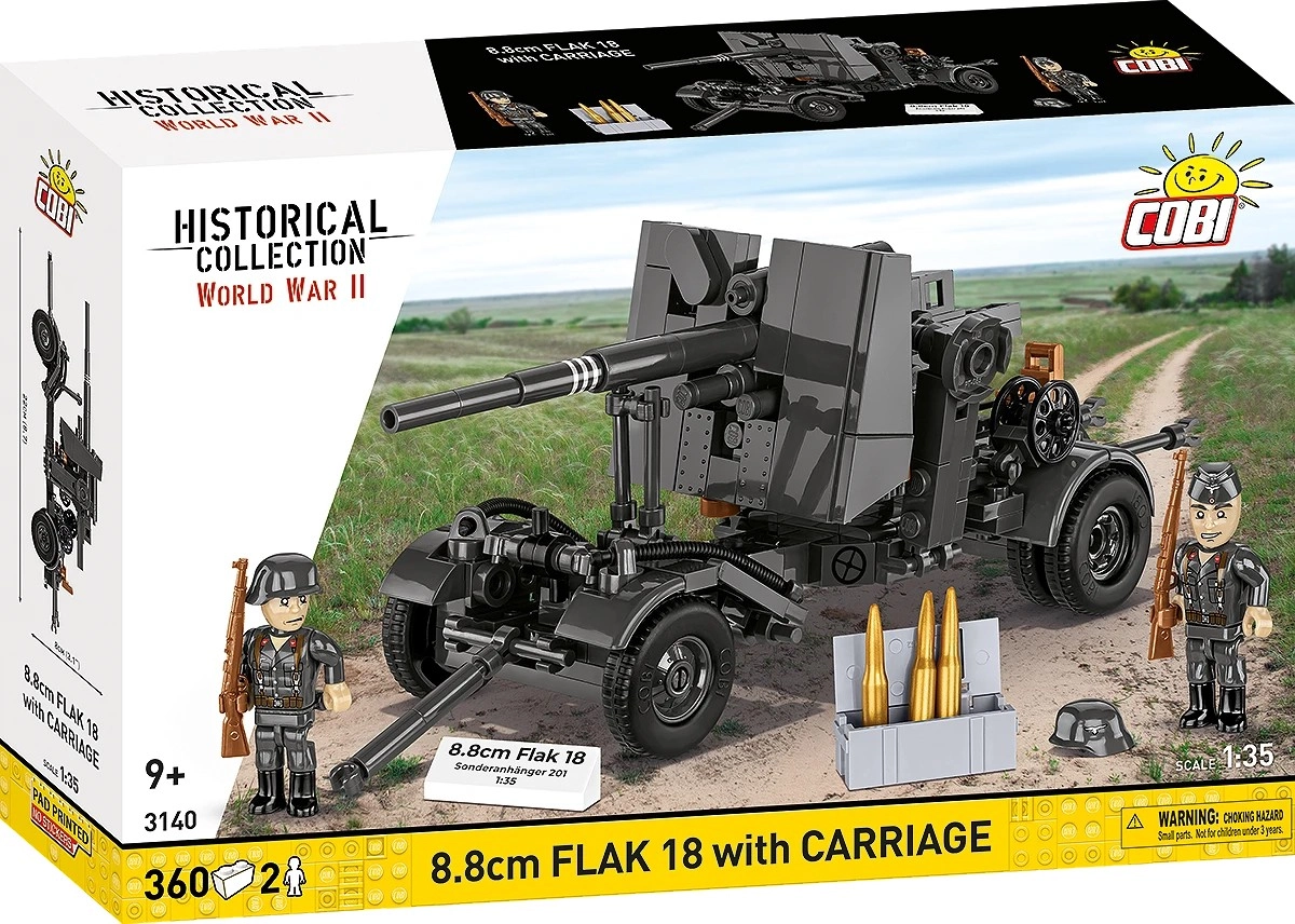 E-shop COBI 3140 World War II 1:35 Nemecké protilietadlové delo 8.8 cm Flak 18 s lafetou