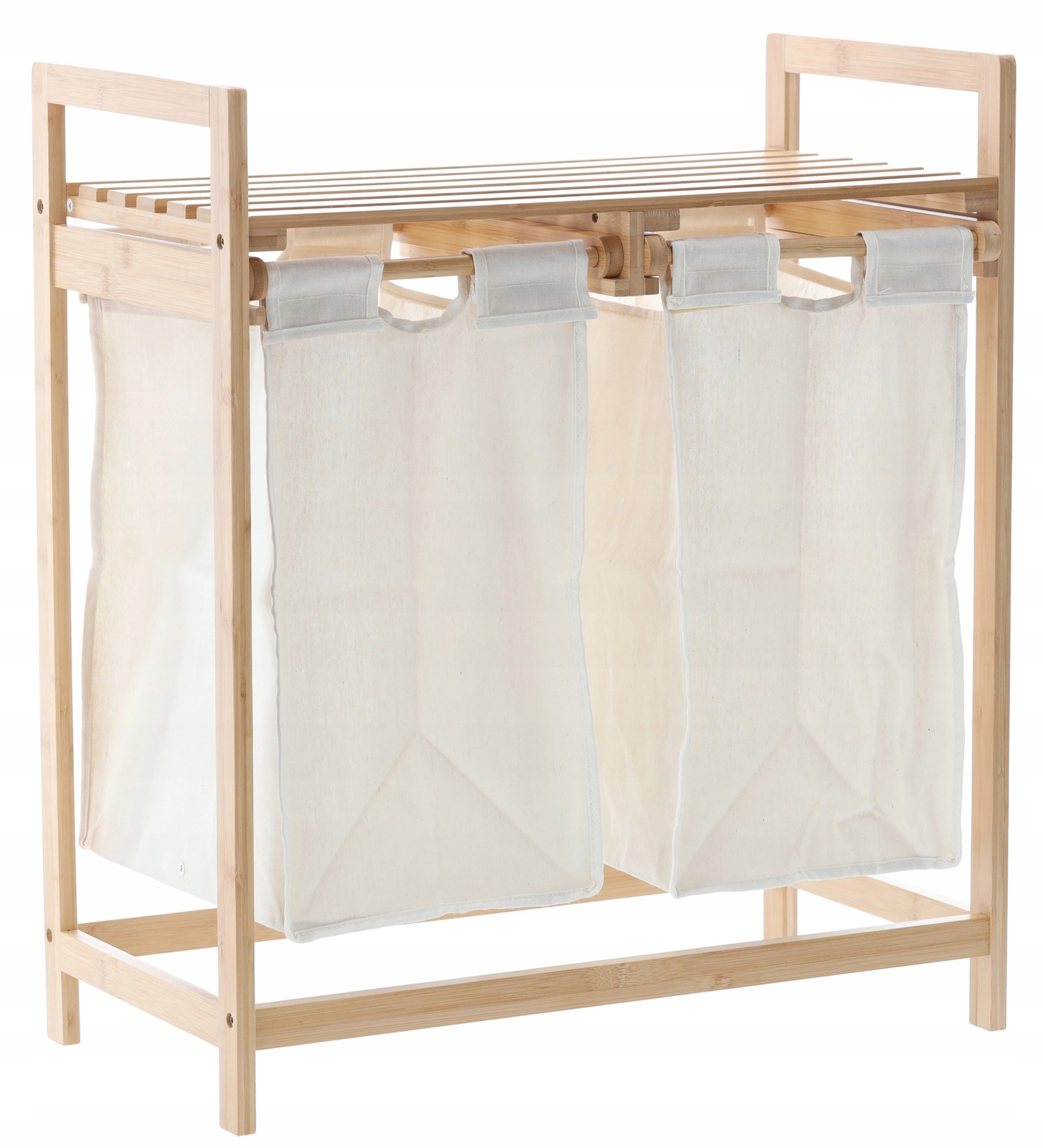 E-shop TvojRegal Regál bambusový s košmi na bielizeň 73x64x33 cm