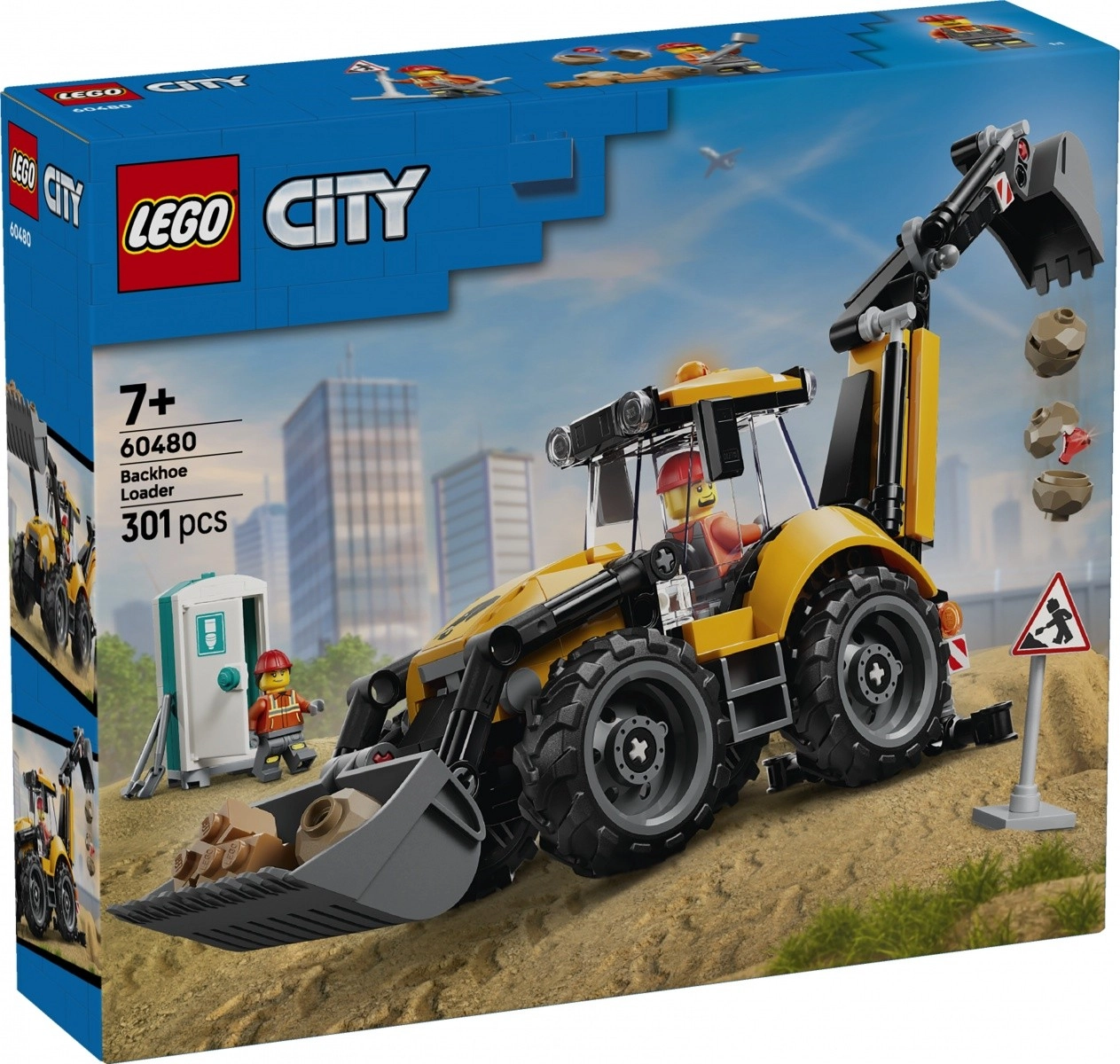 LEGO® City 60480 Žltý nakladač s rýpadlom