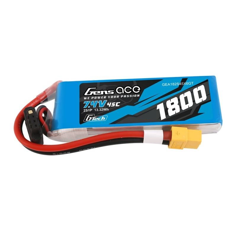 E-shop LiPo batéria Gens Ace 1800mAh 7,4V 45C s konektorom XT60