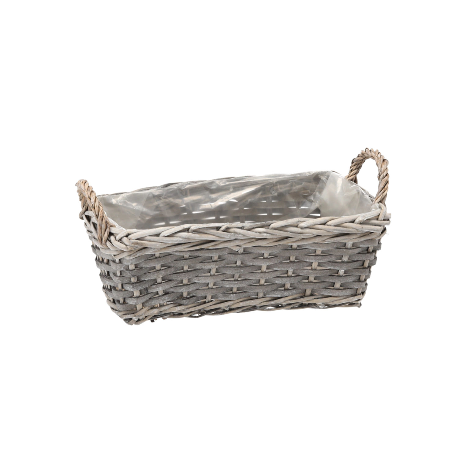 E-shop Prútený obal na kvety obdĺžnikový 32 × 16 × 12 cm, sivý