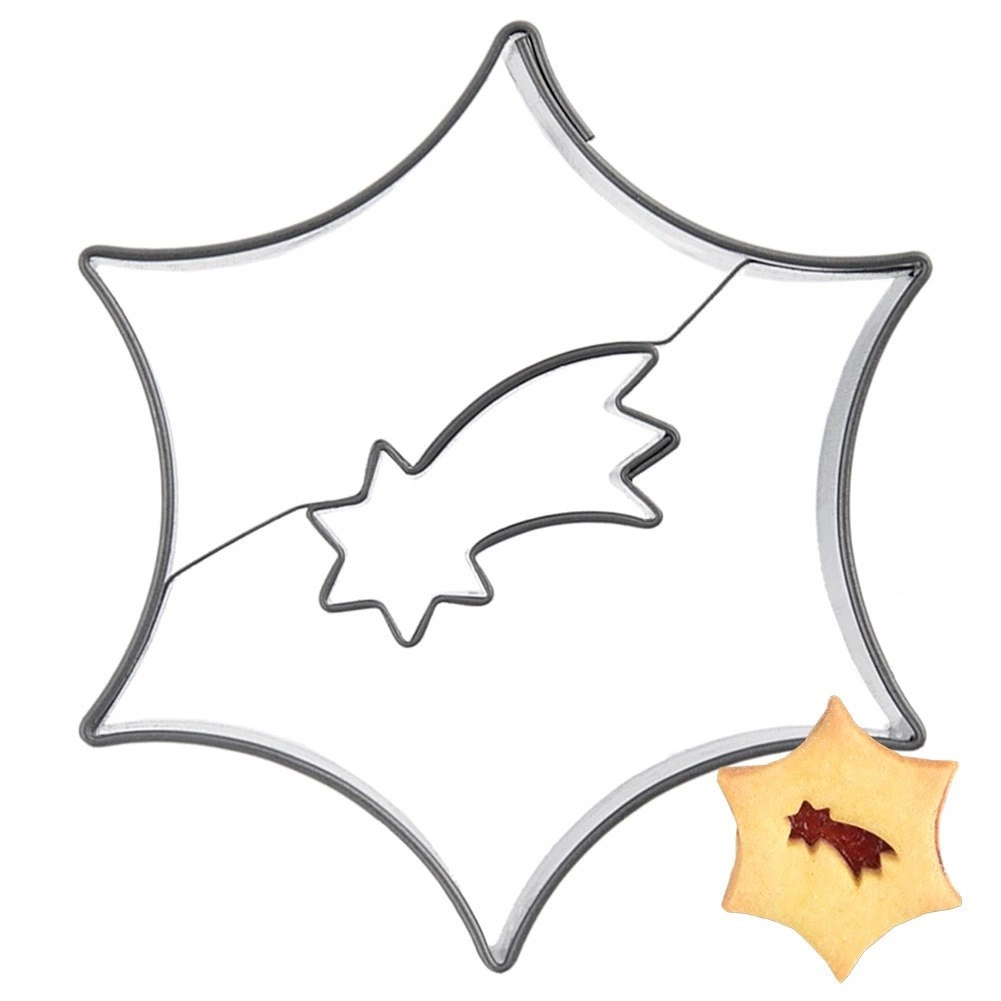 Nerezové vykrajovadlo na pečivo hviezda s betlehemskou hviezdou 5,5 cm