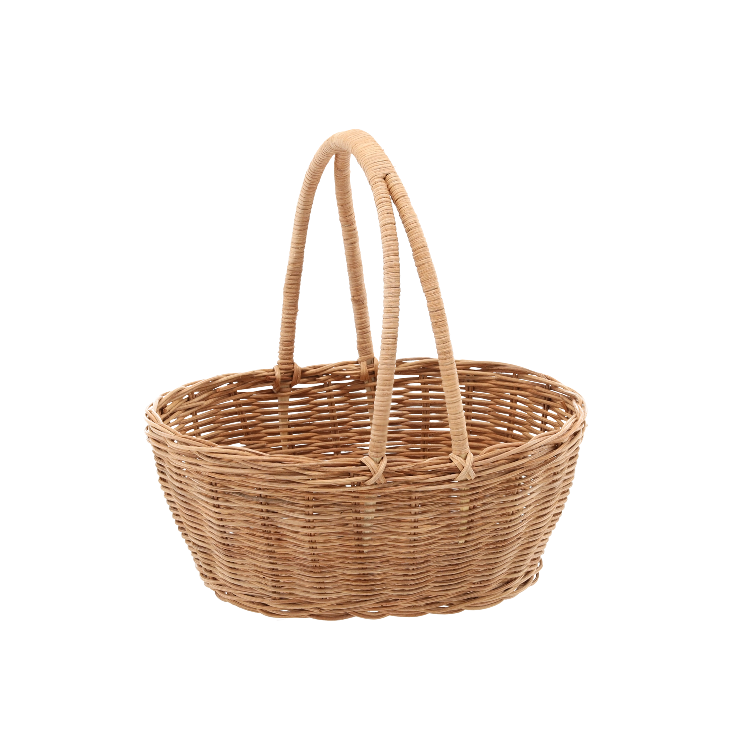 E-shop Ratanový košík s ušami 26 × 22 × 11/25 cm, prírodný