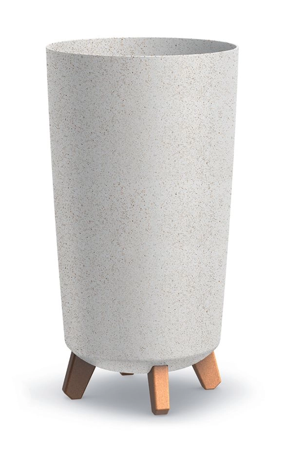 E-shop PROSPERPLAST Kvetináč GRACIA TUBUS SLIM ECO WOOD biely 23,9cm