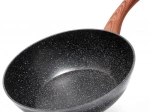 Granitový wok VILDE Black&Wood 28 cm
