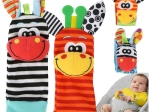 Kruzzel senzorická sada hrkálok – náramky a ponožky pre bábätká (4 ks)