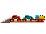 Drevený nákladný vlak s autami a koľajami BIGJIGS RAIL