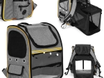 Skladací prepravný batoh pre mačky a psy s priesvitnou čelnou stenou