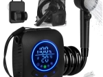 Prenosná kempingová sprcha TRIZAND 8000 mAh s čerpadlom a LED displejom, USB, IPX8