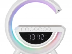 LED RGB lampička s bezdrôtovým nabíjaním, rádiom, budíkom a Bluetooth reproduktorom