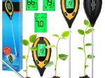 Digitálny tester pôdy 4v1 na meranie pH, vlhkosti a teploty