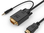 HDMI na VGA prevodník s audio 3,5 mm, 3 m, čierny