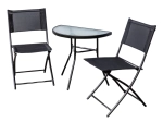 Záhradný a balkónový set Marco – skladací stôl s tvrdeným sklom a 2 stoličky