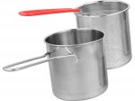Mini hrniec s fritovacím košíkom z nehrdzavejúcej ocele