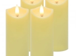 Ruhhy LED sviečka/vložka do lampáša 12,5 × 5 cm, teplá biela, blikajúci plameň (4 ks)