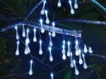 Solárny záhradný LED reťaz kvapky 6,5 m, 30 LED, studená biela