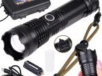 Výkonná LED baterka s USB nabíjaním, vodoodolná, so zoomom