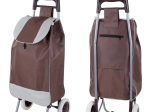 Skladací nákupný vozík s veľkými kolieskami, hnedý