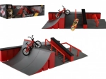 Prstový skatepark set s rampami, BMX bicyklom a skateboardom