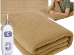 Elektrická vyhrievaná deka 180 × 130 cm béžová Ruhhy
