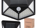 Solárne nástenné LED svietidlo so senzorom pohybu a súmraku 100 LED