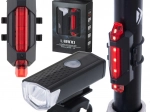 Sada LED svetiel na bicykel predné a zadné USB