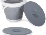 Skladacie silikónové vedro s vekom 5 l