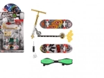 Sada prstových skateboardov a kolobežky so skrutkovacími doplnkami
