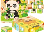 Drevené edukačné puzzle Safari 3D 6v1