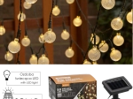 Solárny záhradný svetelný reťazec Bubble 50 LED teplá biela 9,35 m