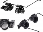 Hodinárska lupa 20× s LED osvetlením, priemer šošovky 15 mm