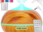 Aroma difuzér a ultrazvukový zvlhčovač 400 ml s ionizáciou a LED, diaľkové ovládanie + 3 oleje