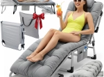 Skladacie turistické lôžko a záhradné ležadlo ChillWell Dream – sivé
