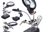 Tretia ruka s lupou 2,5× 90 mm a LED osvetlením na spájkovanie
