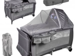Cestovná detská postieľka s dvoma úrovňami a prebaľovacím pultom, do 15 kg