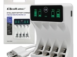 Nabíjačka pre akumulátory Ni‑MH AA/AAA s LCD a káblom USB‑C, biela