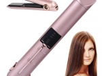 Bezdrôtová keramická žehlička na vlasy s LCD displejom 2v1 a powerbankou