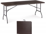 Skladací cateringový banketový záhradný stôl 180 cm, hnedý MODERNHOME