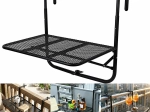 Skladací závesný balkónový stolík na zábradlie, nastaviteľný, nosnosť 30 kg