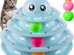 Interaktívna mačacia hračka - veža s loptičkami