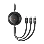 Výsuvný nabíjací kábel 3 v 1 BASEUS Free2Draw USB‑C/Lightning/Micro 100 W, 1,1 m, čierny