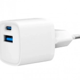 Mini nabíjačka USB‑A/USB‑C 20 W s PD a QC 3.0 – biela