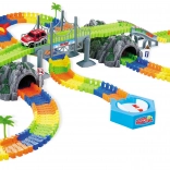 Flexi závodná dráha s dvoma tunelmi a 2 autami