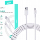 Aukey USB‑C na USB‑A kábel 1 m 60 W PD s nylonovým opletením biely