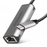 USB‑C 3.2 Gen 1 2,5GbE adaptér AXAGON s čipom Realtek RTL8156B, sivý