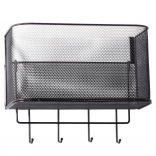 Kovový závesný kôš na dvere s háčikmi