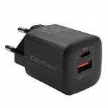Sieťová nabíjačka QOLTEC 35 W GaN Ultra, 1× USB‑C PD + 1× USB‑A, čierna