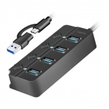 USB Hub so 4 portmi, 3.2 Gen 1, čierny